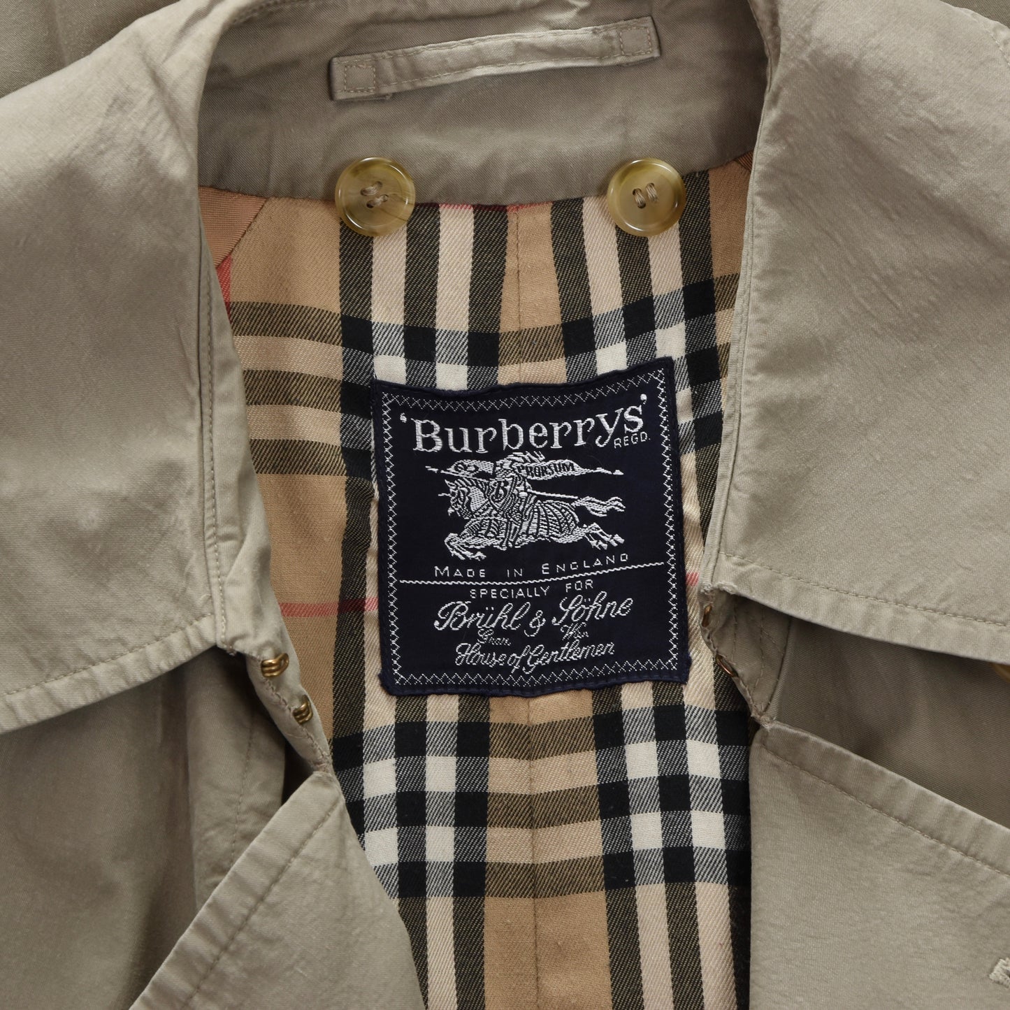 Vintage Burberys Double-Breasted Trench - Grey-Tan