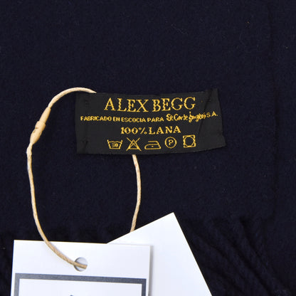 Alex Begg & Co. Scotland 100% Wool Scarf 147cm - Navy Blue