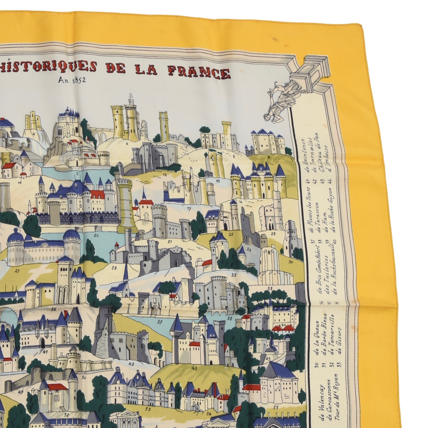Hermès Paris Hugo Grygkar Chateaux Historiques de la France Seidenschal