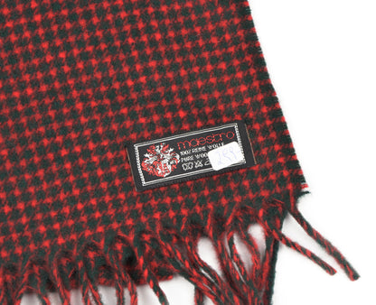 Houdstooth Wool Scarf by Maestro - Green & Red