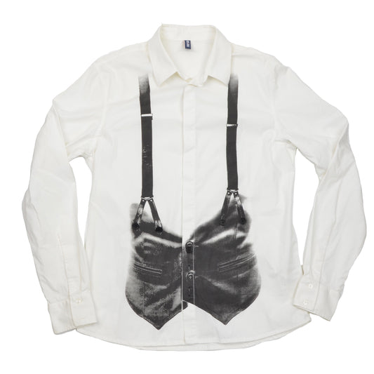Vintage Jean Paul Gaultier Waistcoat Shirt Size XL - White