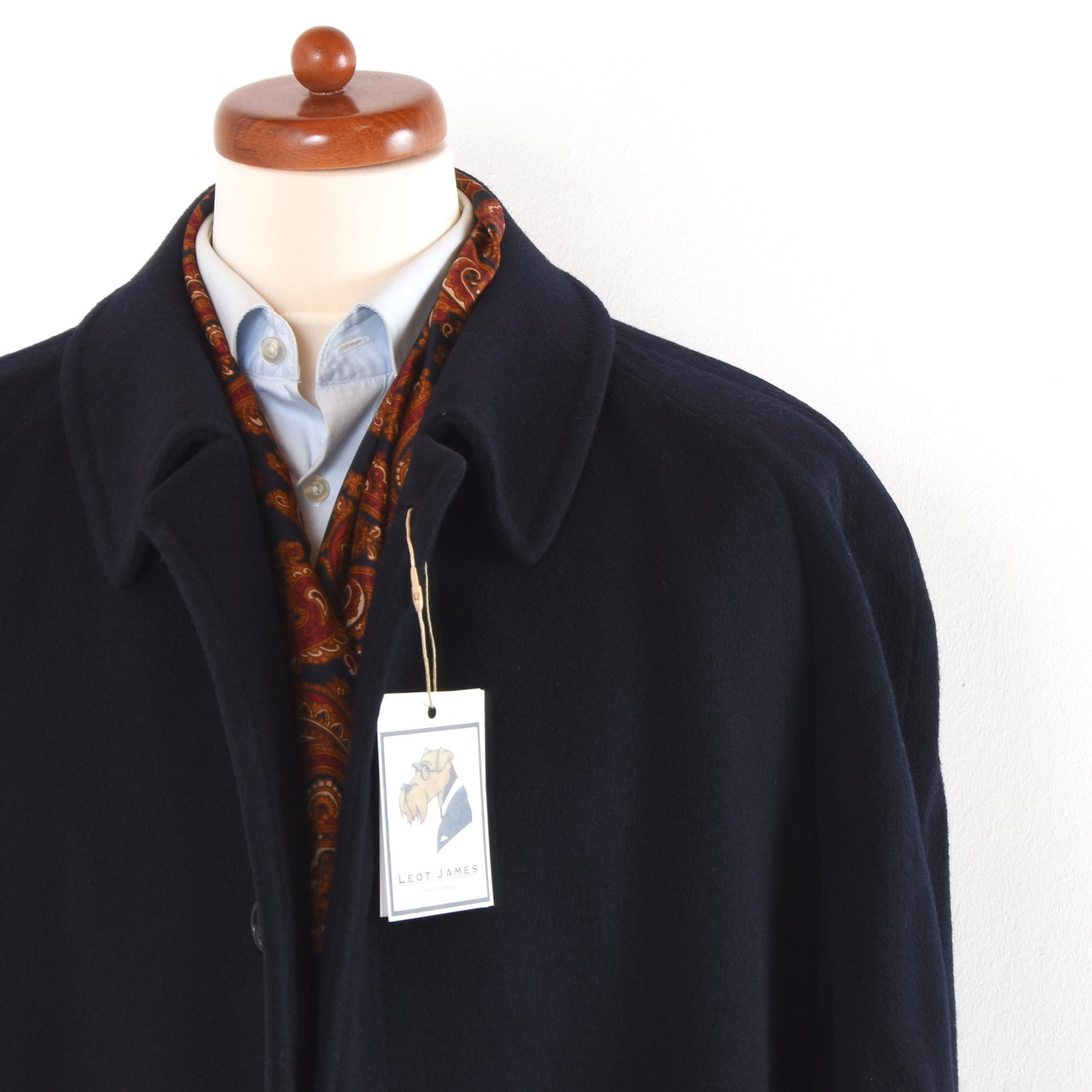 Vintage Aquascutum Wollmantel Größe 48 lang - Marineblau