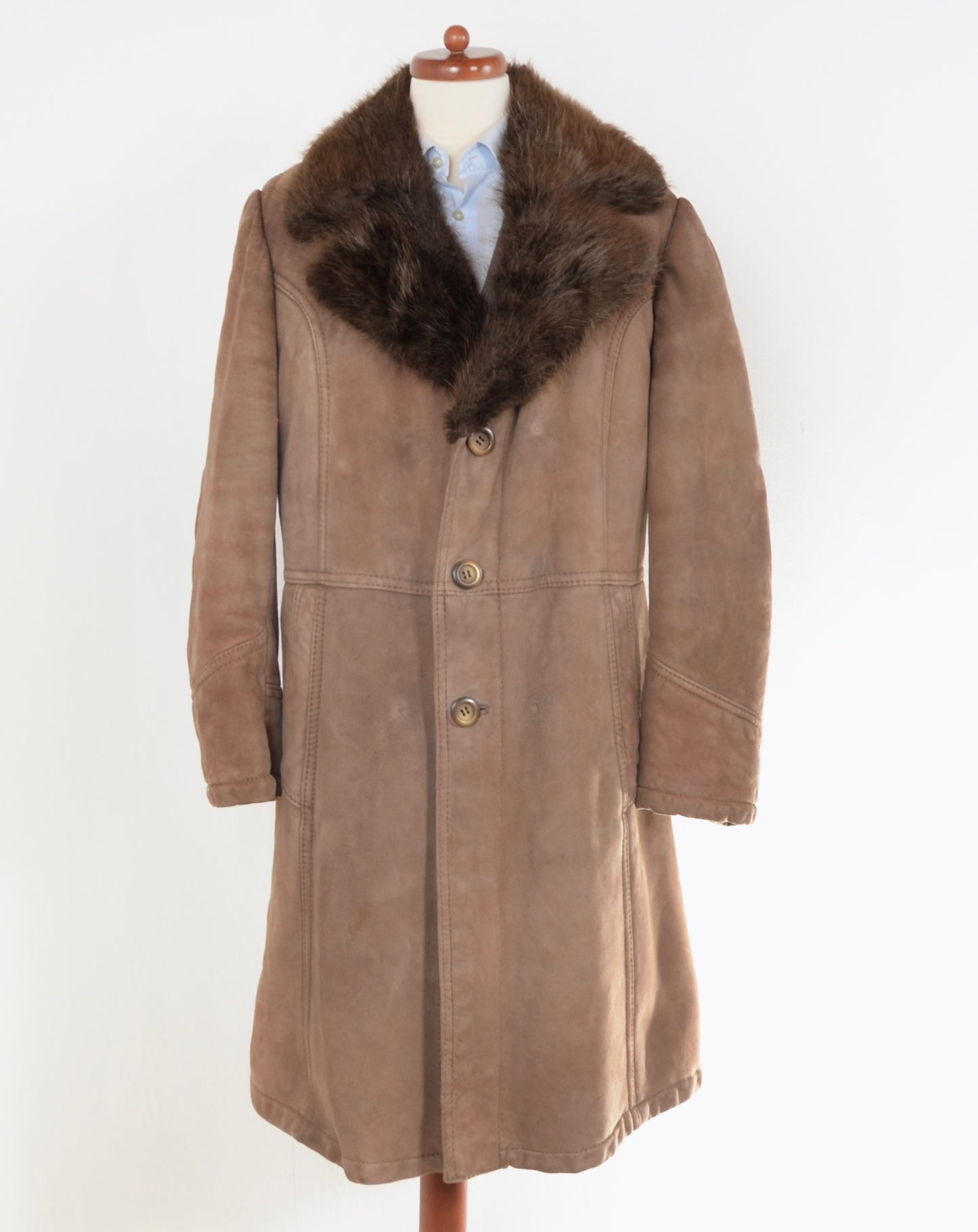 Shearling Coat With Fur Collar