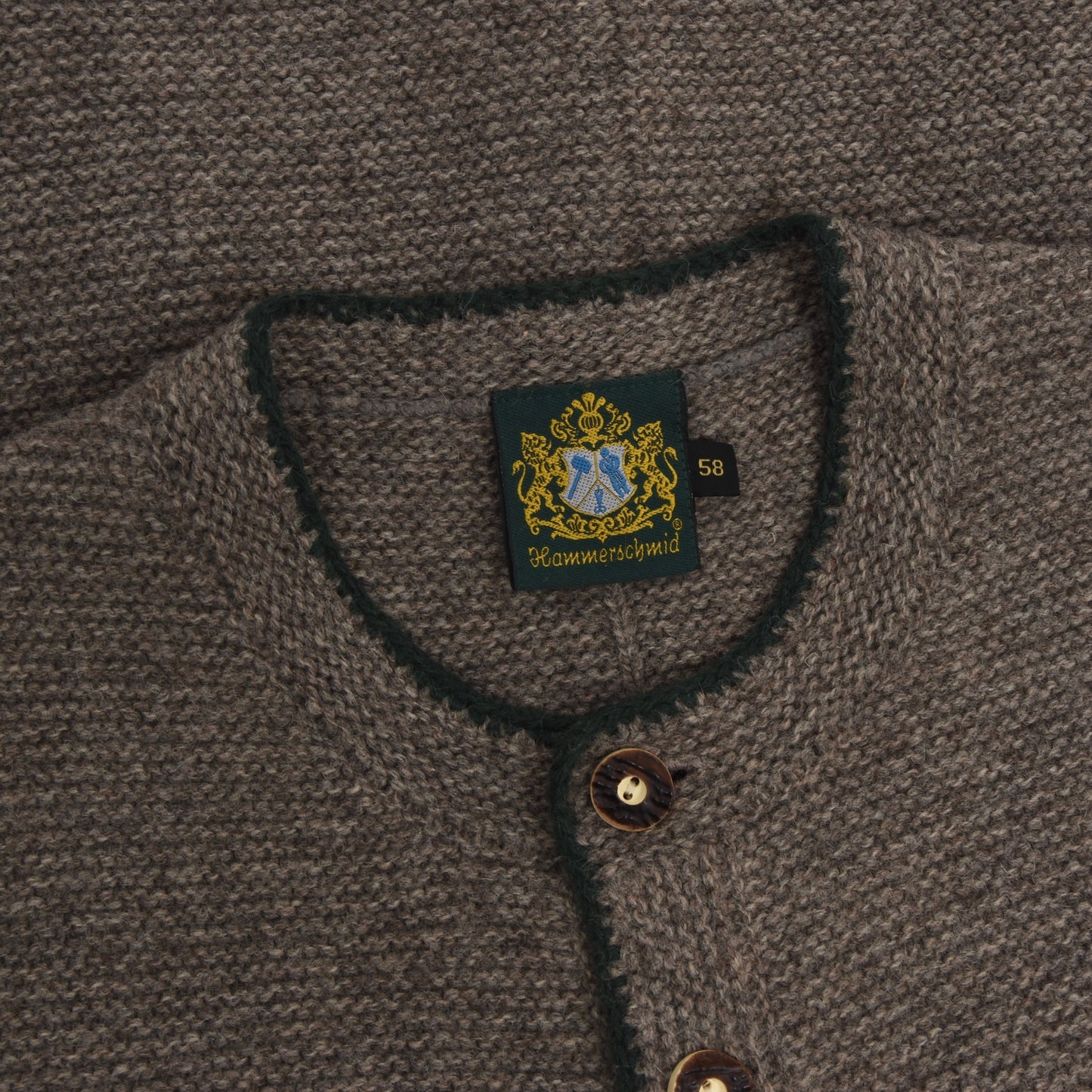 Hammerschmid Wool Sweater Vest/Trachtenweste Size 58 - Brown-Grey