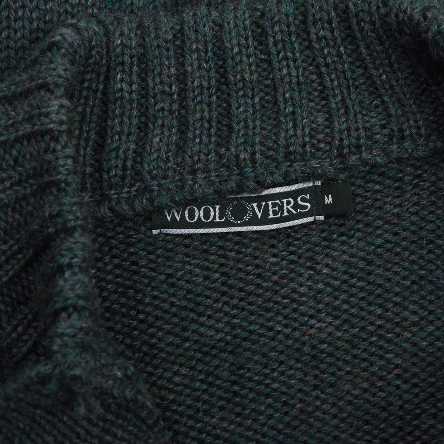 WoolOvers Strickjacke aus 100 % Wolle, Größe M – Grün