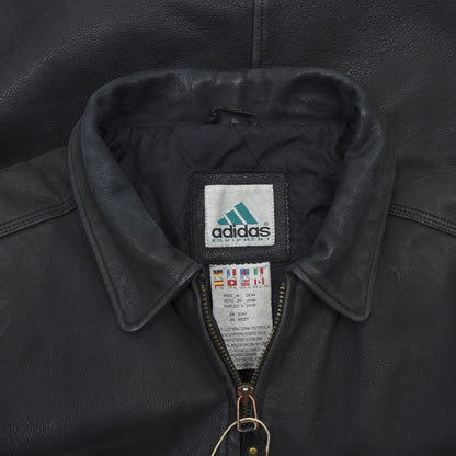 Vintage Adidas Ausrüstung Lederjacke Größe XL - schwarz