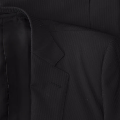 Ermenegildo Zegna Striped Wool Suit Size 52 - Black Stripes