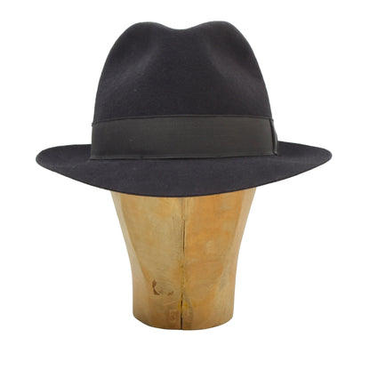 Vintage Borsalino Felt Hat 5.4cm Brim Size 58 - Brown-Grey