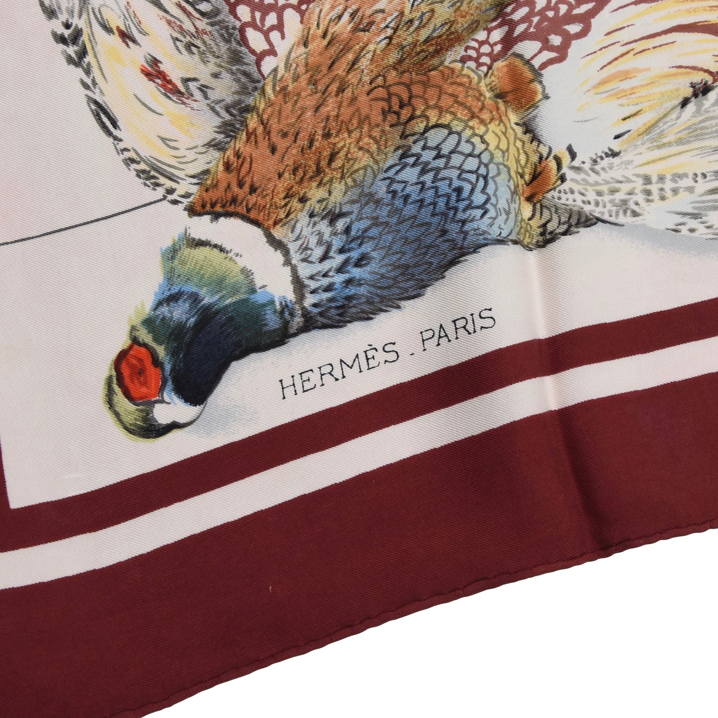 Hermès Paris Henri de Linares Fleurs et Gibiers Silk Scarf