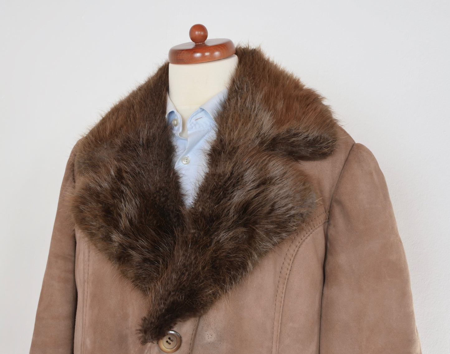 Shearling Coat With Fur Collar