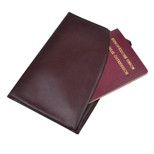 Maître Leather Passport Case/Wallet - Burgundy