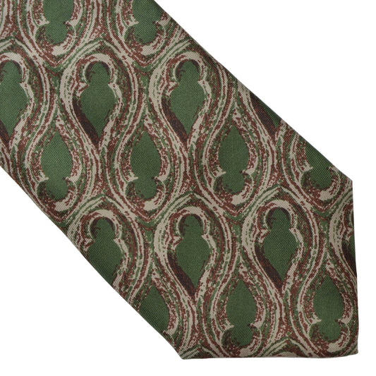 Fendi Roma Silk Tie - Green Print