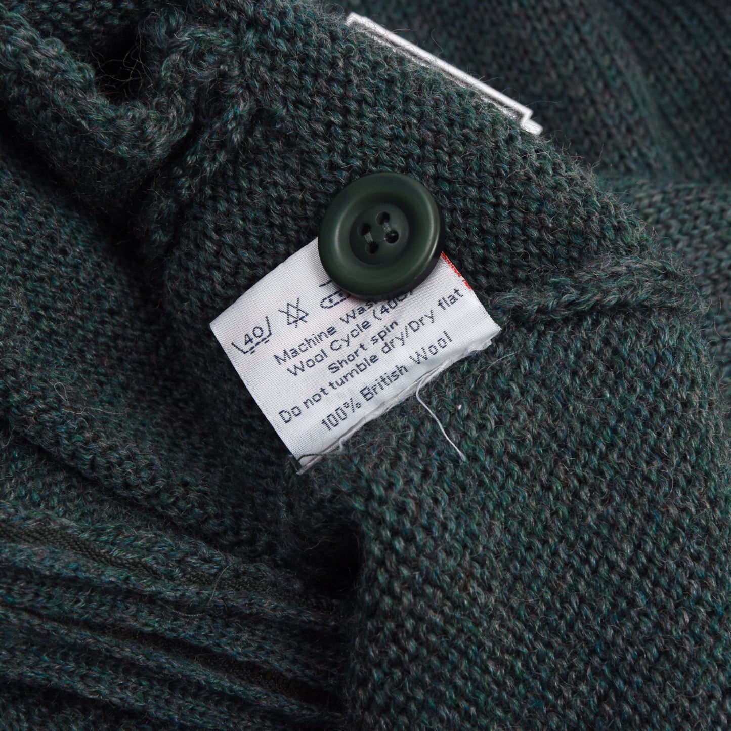 WoolOvers Strickjacke aus 100 % Wolle, Größe M – Grün
