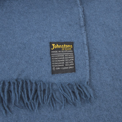 Johnstons of Elgin 70% Cashmere 30% Wool Scarf 118cm - Blue