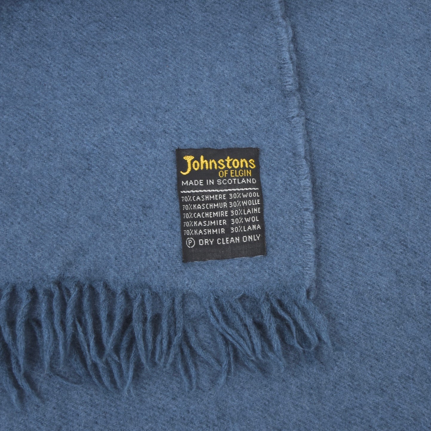 Johnstons of Elgin 70% Kaschmir 30% Wolle Schal 118cm - Blau