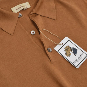 Ermenegildo Zegna Poloshirt aus Wolle/Kaschmir/Seide Größe M/50 - Hellbraun/Braun