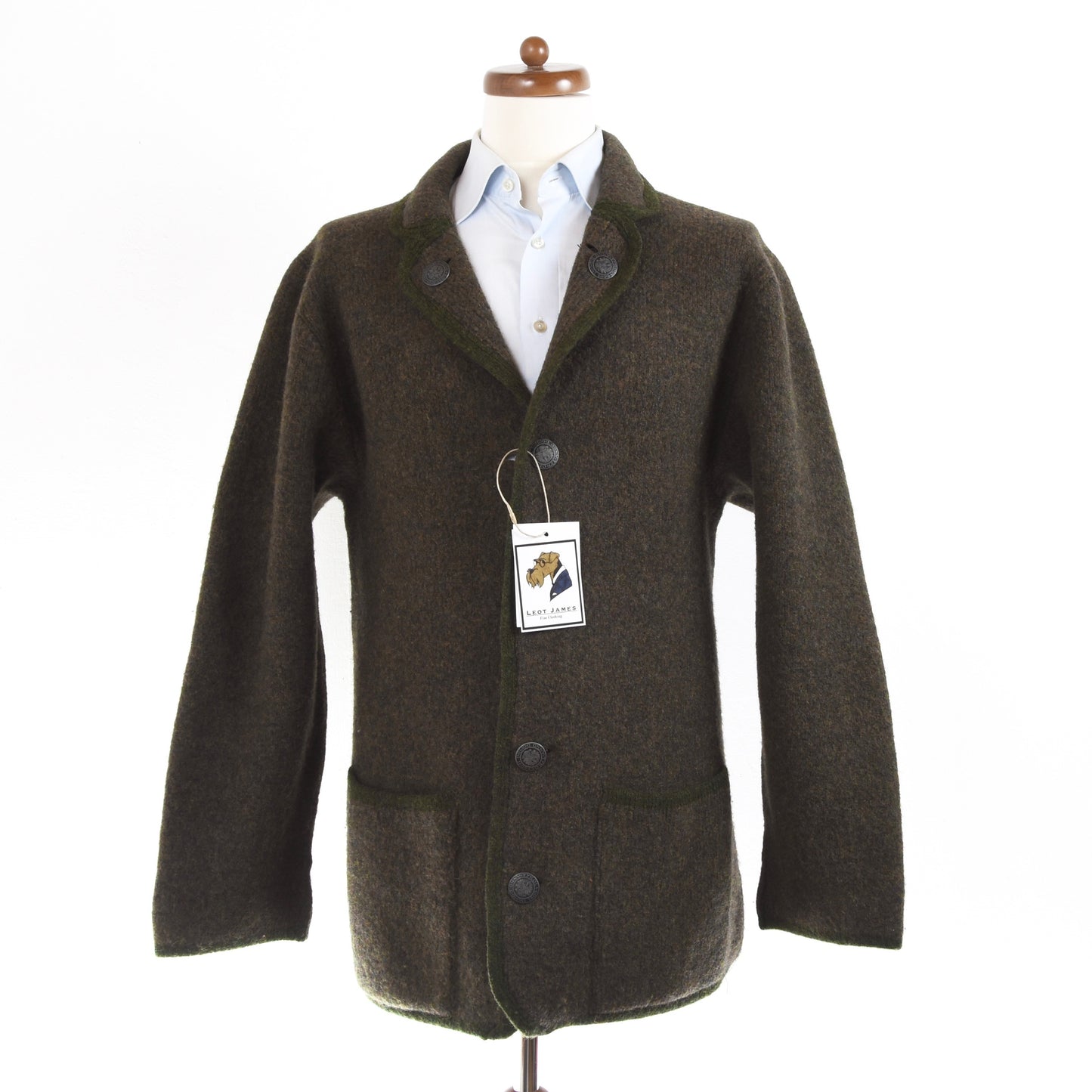 Stapf Tyrol Trachten Wool Cardigan Sweater - Green-Brown