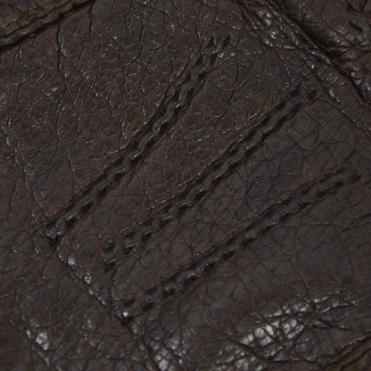 Gefütterte Pekari-Fahrerhandschuhe ca. 11 cm breit – dunkelbraun