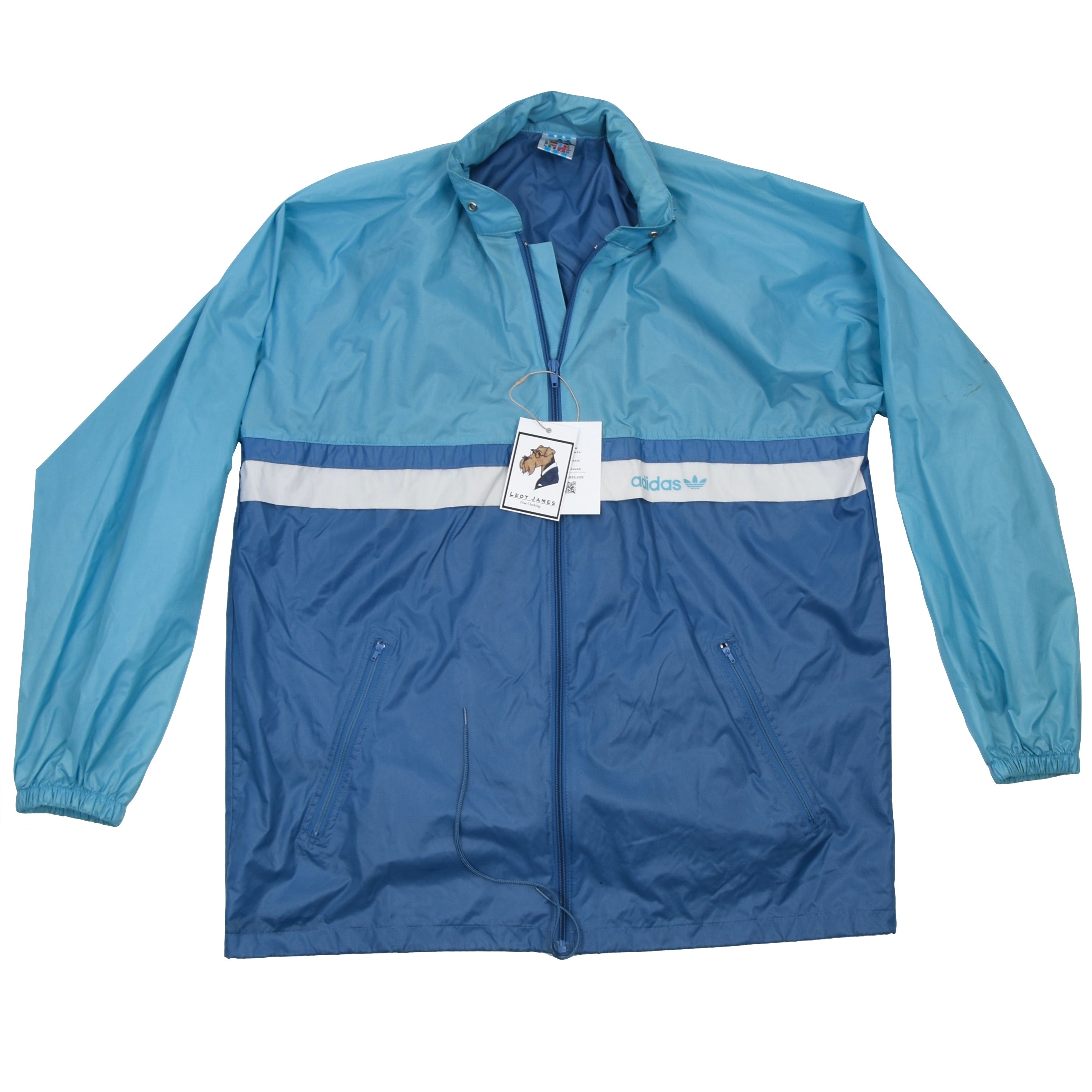 Vintage '80s Adidas Nylon Rain Jacket Size 46 - Blue – Leot James