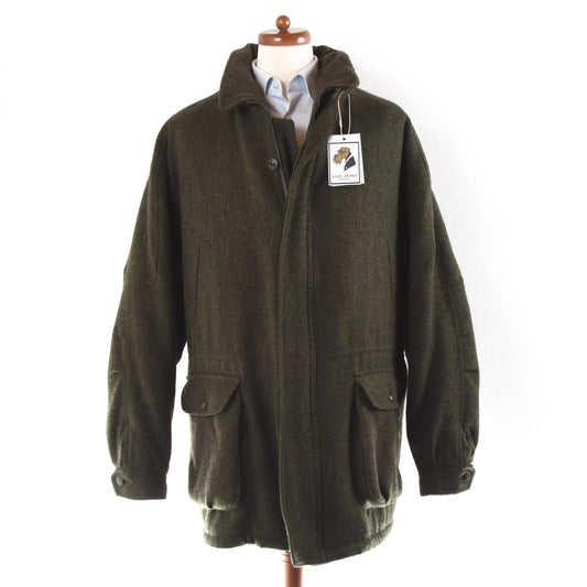 Rascher Sportswear Tweed Field Coat Size 60 - Green