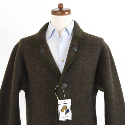 Stapf Tyrol Trachten Wool Cardigan Sweater - Green-Brown