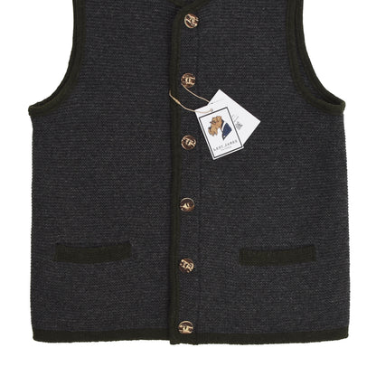 St. Peter Trachten Wool Sweater Vest/Trachtenweste Size 52 - Grey
