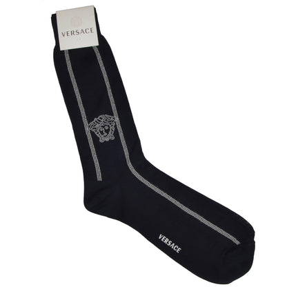 Versace Medusa &amp; Greek Key Socken Größe 12 - Schwarz