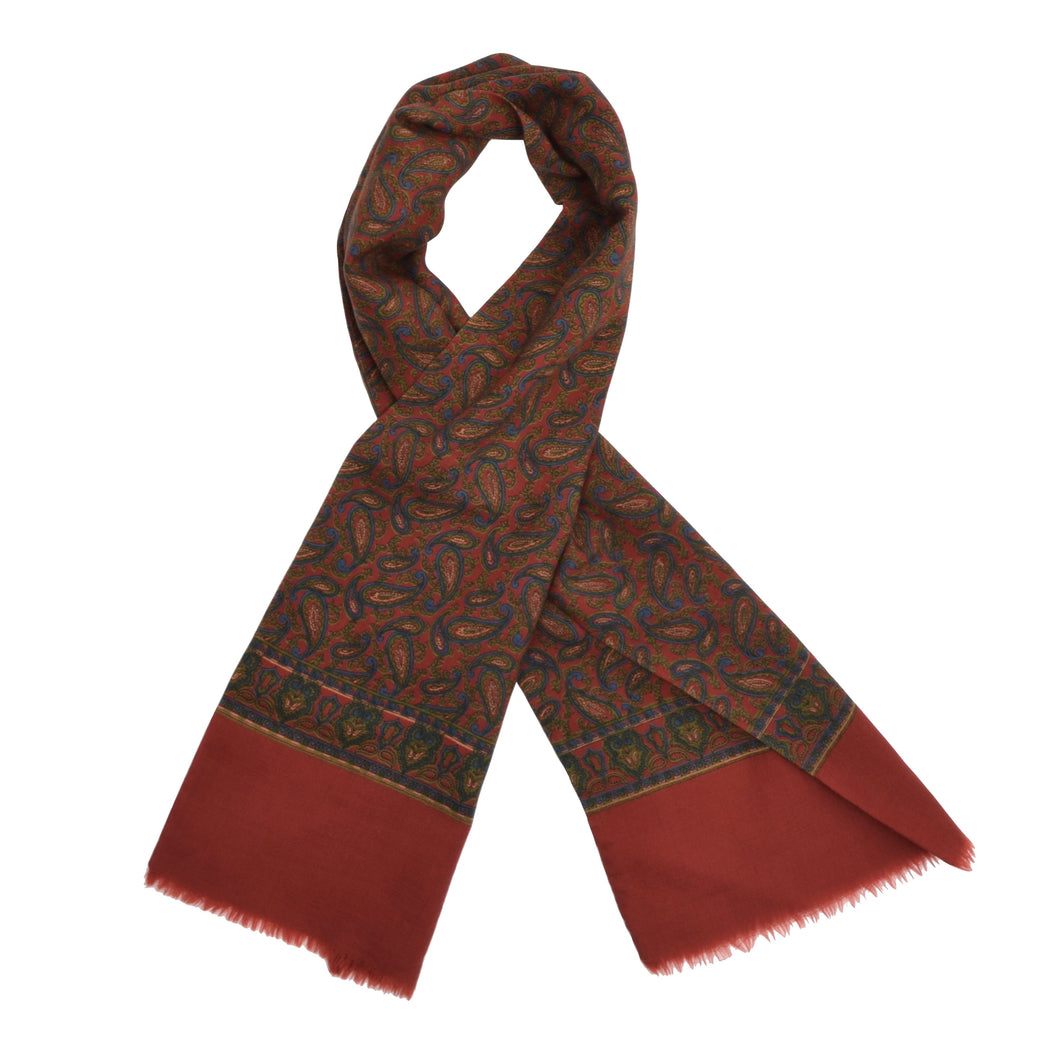 Paisley-Wollkleidschal - Rotes Paisley