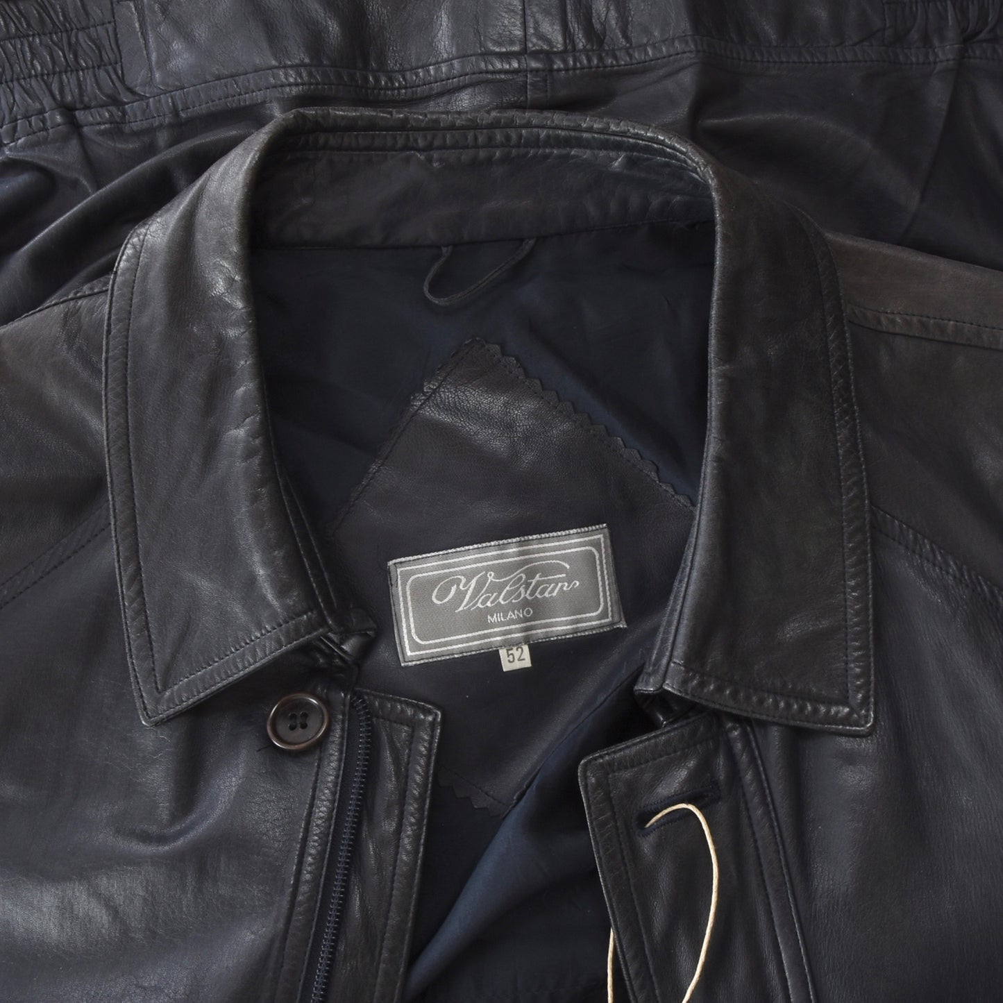 Valstar Milano 1/4 Lined Leather Jacket Size 52 - Navy Blue