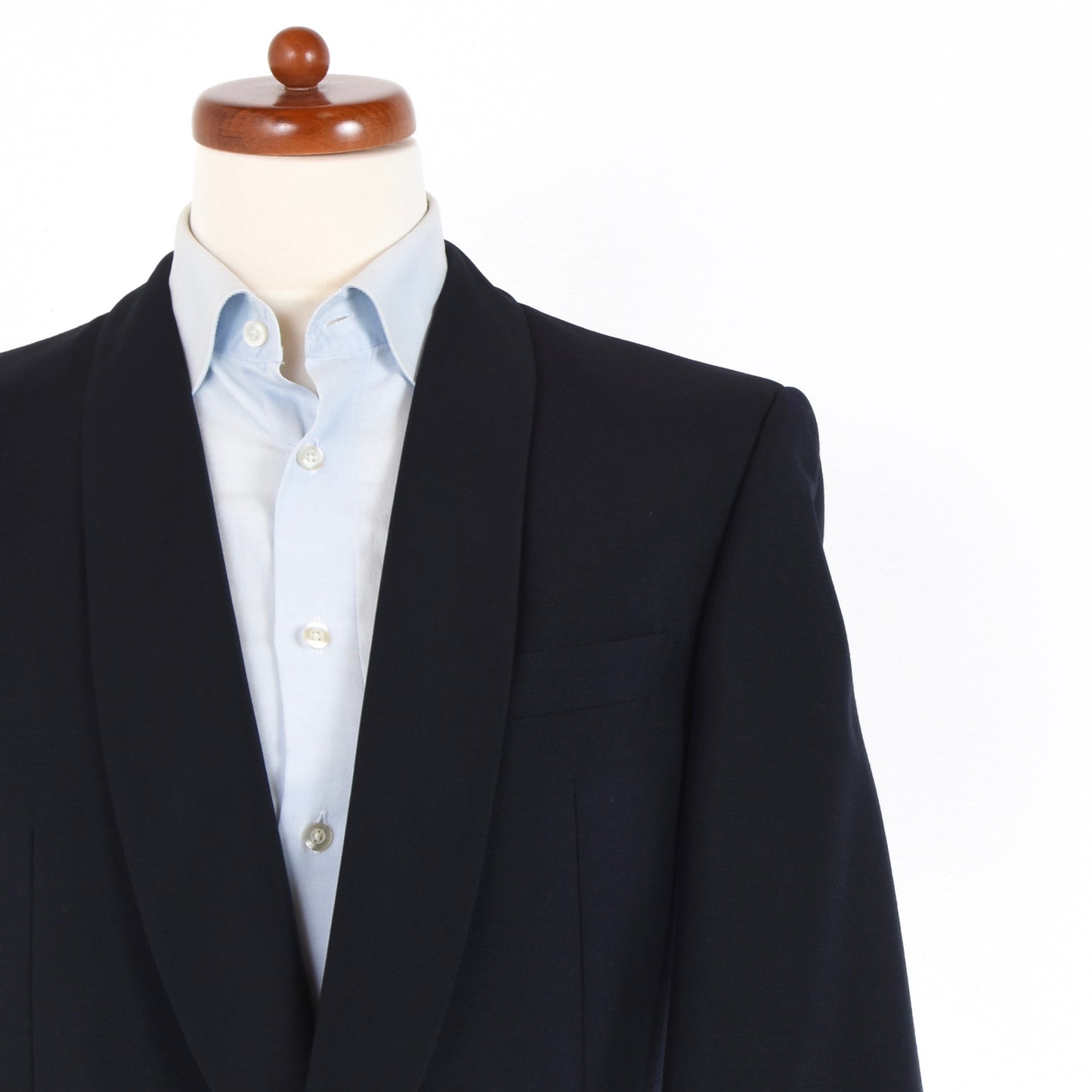 House of Gentlemen Vintage Wool-Mohair Shawl Collar Tuxedo - Navy Blue