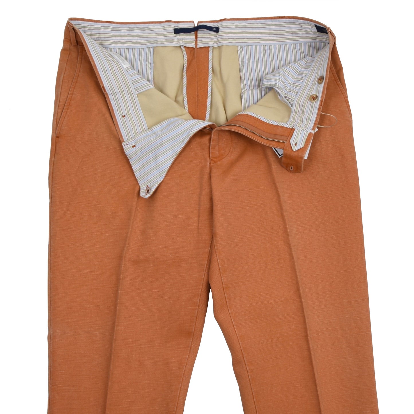 Incotex Cotton-Linen Pants Size 56 - Orange