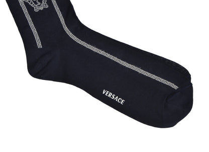 Versace Medusa &amp; Greek Key Socken Größe 12 - Schwarz