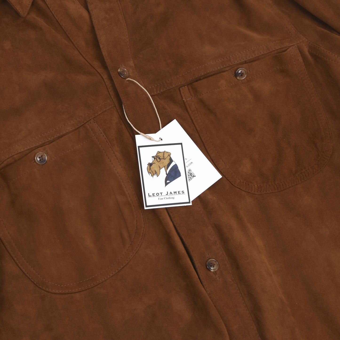 Suede Leather Shirt Size L - Brown