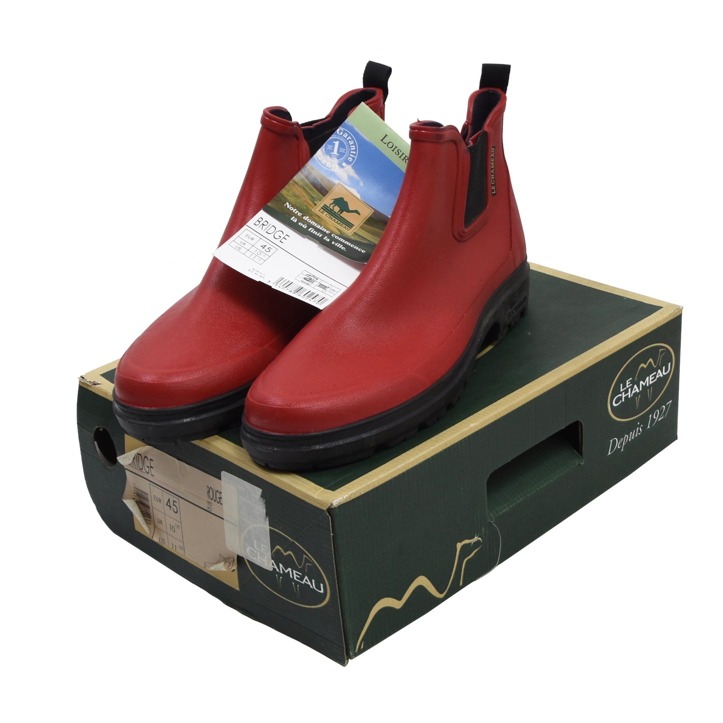 NWB Le Chameau Rubber Boots Size 45 - Red