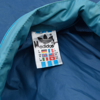 Vintage 80er Jahre Adidas Nylon Regenjacke Größe 46 - blau