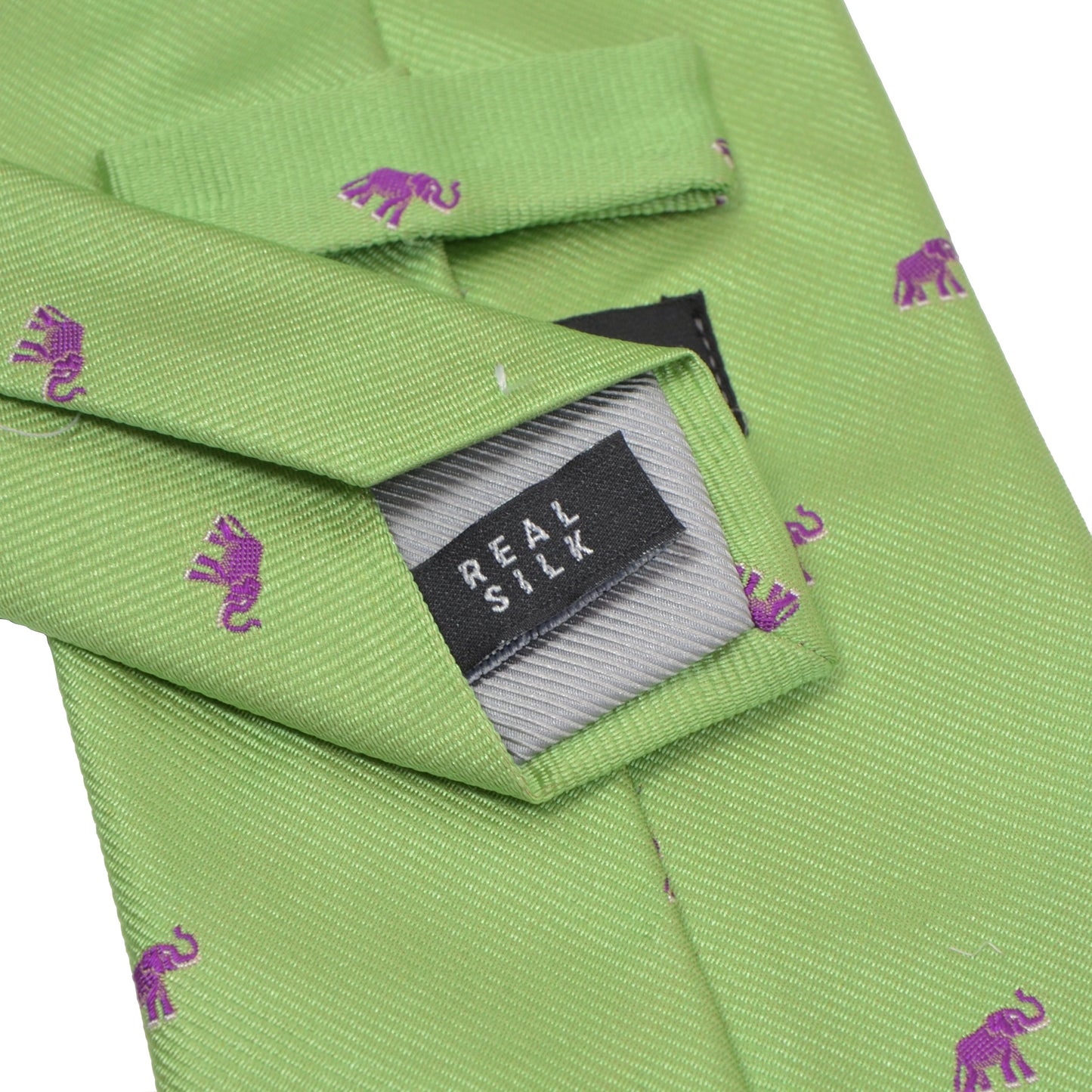 William Silk Elephant Tie -Green