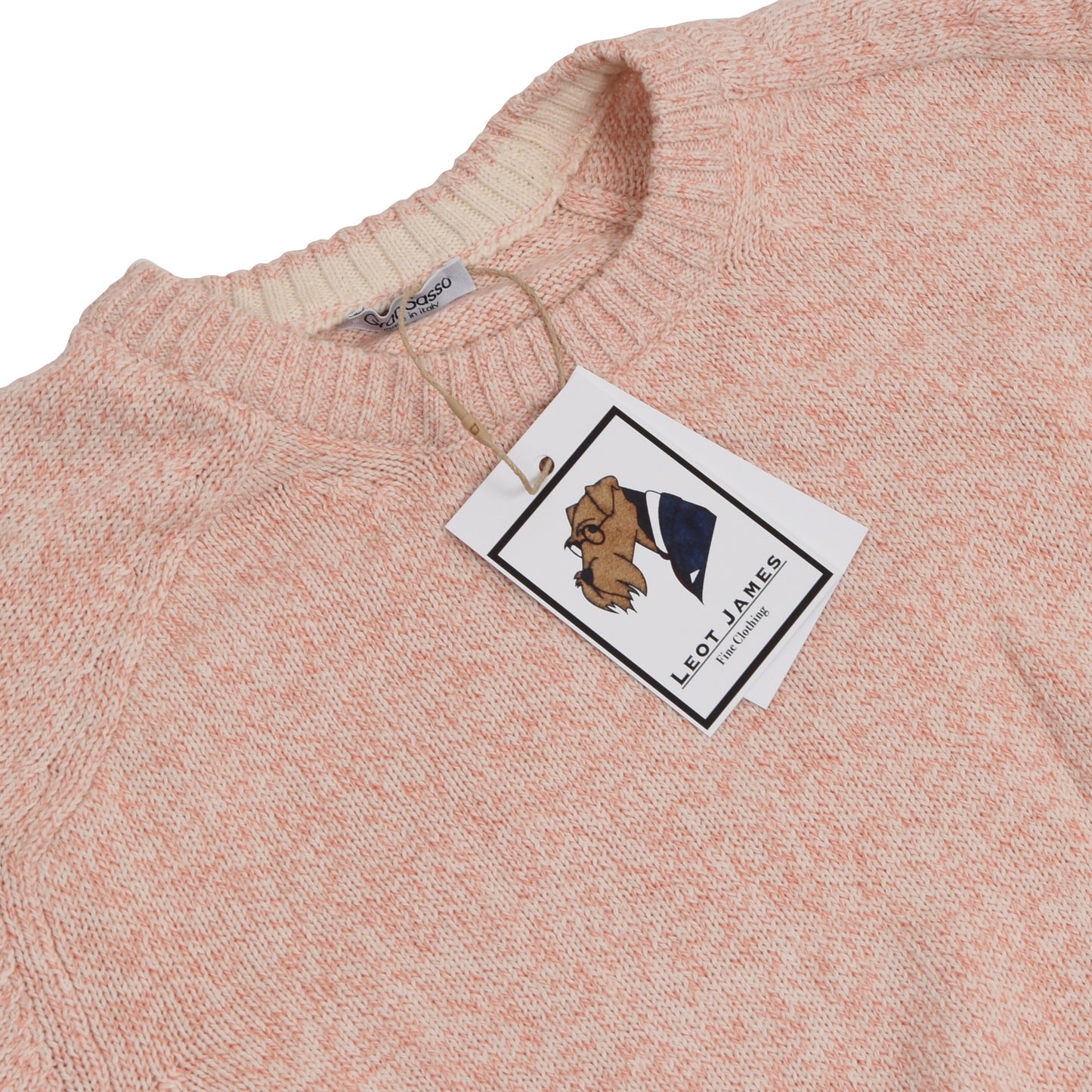 Gran Sasso Cotton Sweater Size 50 - Flecked Sherbet Orange
