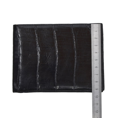 Vintage Krokodilleder Brieftasche - schwarz