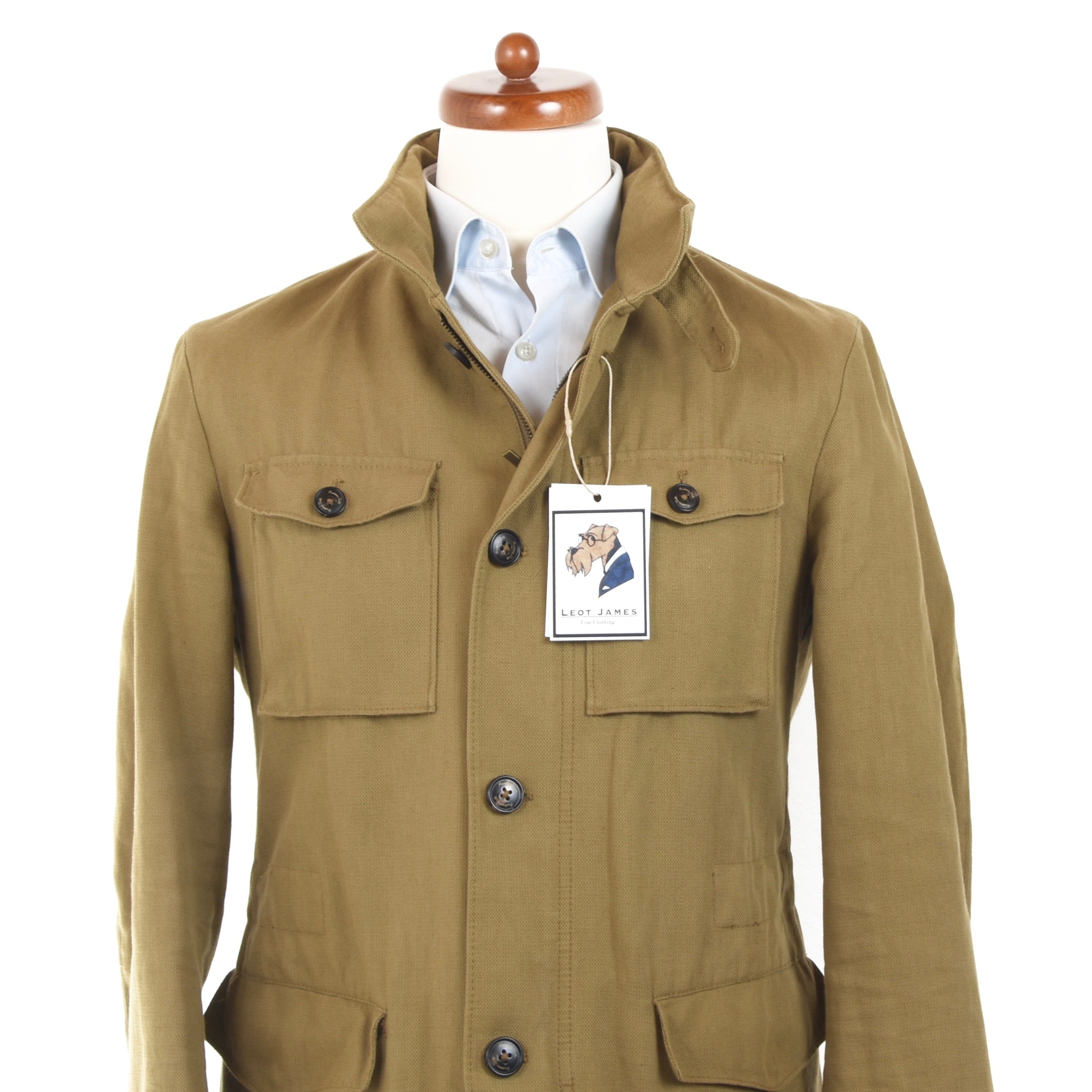 Massimo Dutti Cotton-Linen Safari Jacket Size M - Tan – Leot James