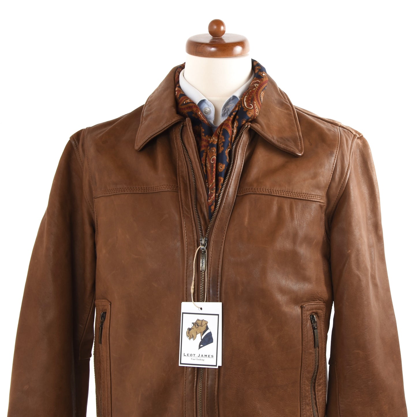 Trapper Leather Jacket Size 48 - Brown