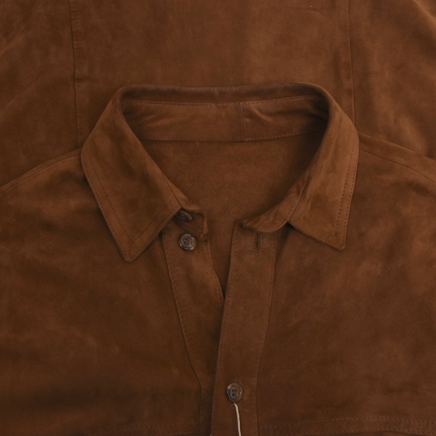 Suede Leather Shirt Size L - Brown