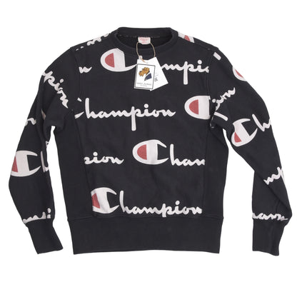 Vintage Champion Reverse Weave Spellout Sweatshirt Größe S - schwarz