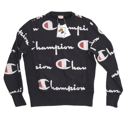 Vintage Champion Reverse Weave Spellout Sweatshirt Size S - Black