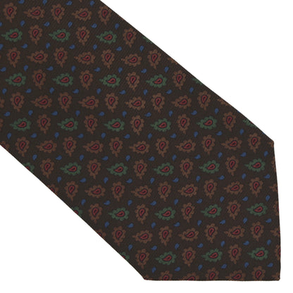 Etro Milano Silk Tie - Brown Paisley