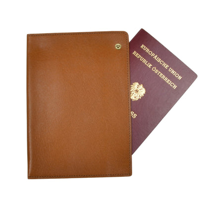 F. Schulz Wien Leather Passport Case/Wallet - Tan