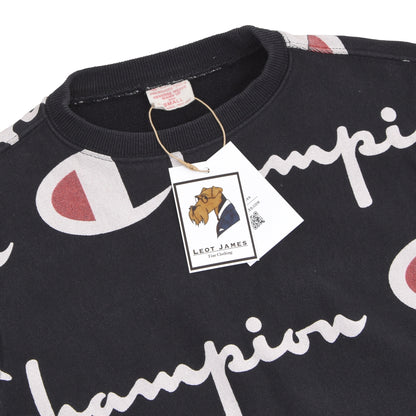 Vintage Champion Reverse Weave Spellout Sweatshirt Size S - Black