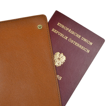 F. Schulz Wien Leather Passport Case/Wallet - Tan