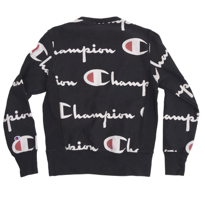 Vintage Champion Reverse Weave Spellout Sweatshirt Size S - Black