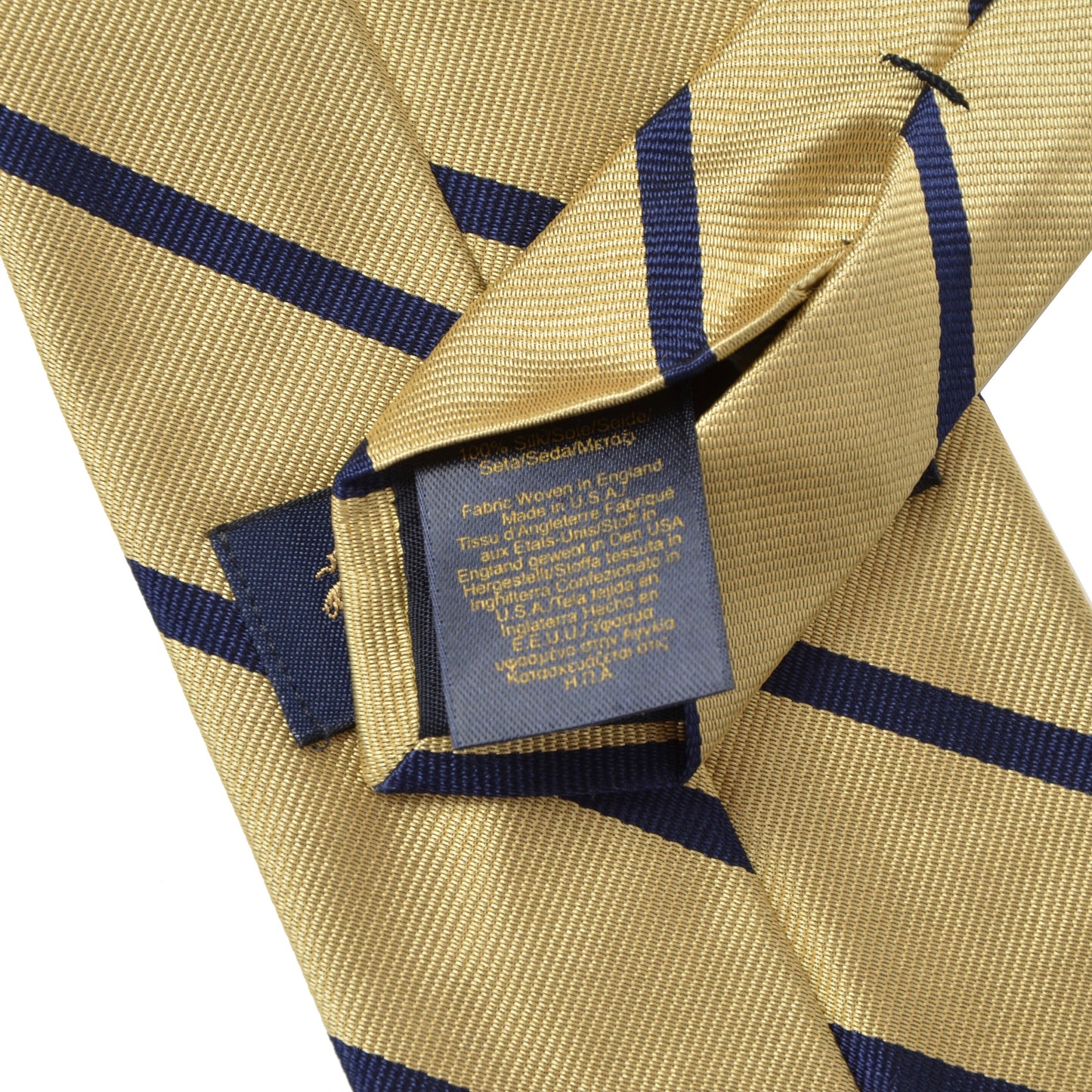 Brooks Brothers Klassische gestreifte Seidenkrawatte – Gold und Marineblau
