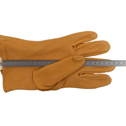 NEW Deerskin Leather Gloves Lined Size M - Golden Tan